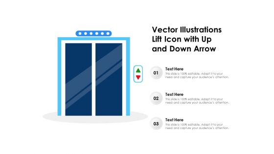 Vector Illustrations Lift Icon With Up And Down Arrow Ppt PowerPoint Presentation File Graphics Example PDF