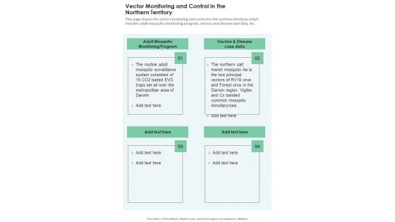 Vector Monitoring And Control In The Northern Territory One Pager Documents Vector Monitoring And Control In The Northern Territory One Pager Documents