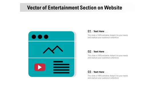 Vector Of Entertainment Section On Website Ppt PowerPoint Presentation Icon Smartart