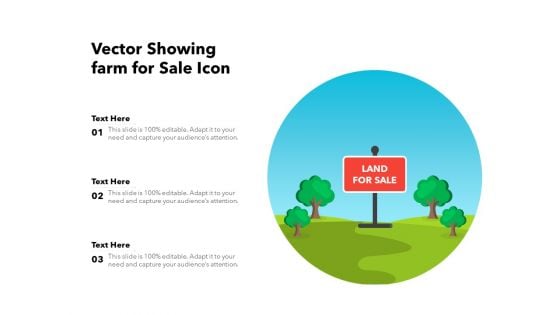 Vector Showing Farm For Sale Icon Ppt PowerPoint Presentation Layouts Graphics PDF