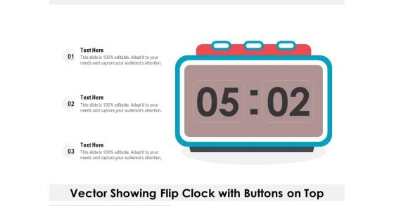 Vector Showing Flip Clock With Buttons On Top Ppt PowerPoint Presentation File Slideshow PDF