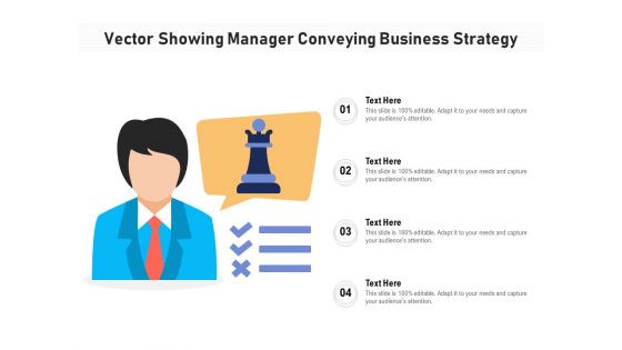 Vector Showing Manager Conveying Business Strategy Ppt PowerPoint Presentation Icon Portfolio PDF