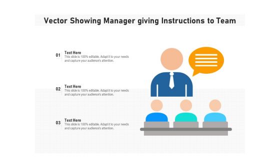 Vector Showing Manager Giving Instructions To Team Ppt PowerPoint Presentation File Grid PDF