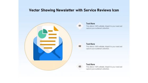 Vector Showing Newsletter With Service Reviews Icon Ppt PowerPoint Presentation File Templates PDF