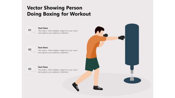 Vector Showing Person Doing Boxing For Workout Ppt PowerPoint Presentation Gallery Layout PDF