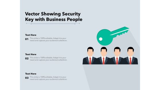 Vector Showing Security Key With Business People Ppt PowerPoint Presentation Gallery Infographic Template PDF