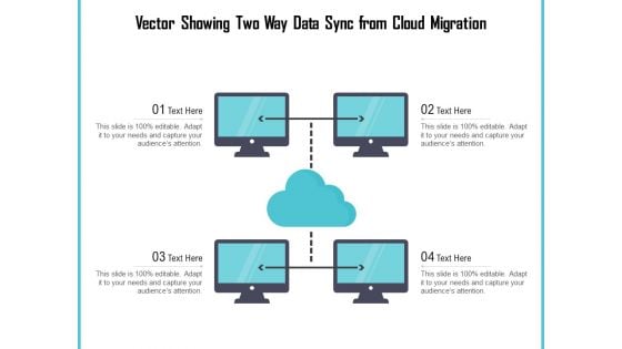 Vector Showing Two Way Data Sync From Cloud Migration Ppt PowerPoint Presentation Gallery Graphics Template PDF