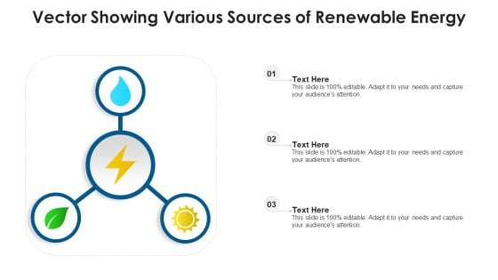 Vector Showing Various Sources Of Renewable Energy Ppt Icon Guide PDF