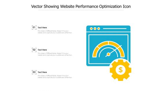 Vector Showing Website Performance Optimization Icon Ppt PowerPoint Presentation File Example Introduction PDF
