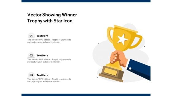 Vector Showing Winner Trophy With Star Icon Ppt PowerPoint Presentation Inspiration Diagrams PDF