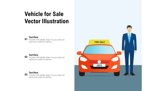 Vehicle For Sale Vector Illustration Ppt PowerPoint Presentation Pictures Elements