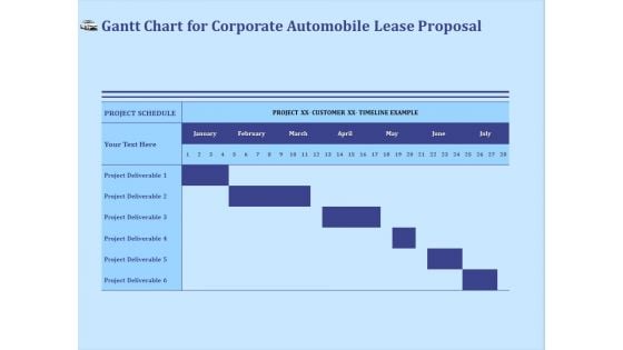 Vehicle Leasing Gantt Chart For Corporate Automobile Lease Proposal Portrait PDF