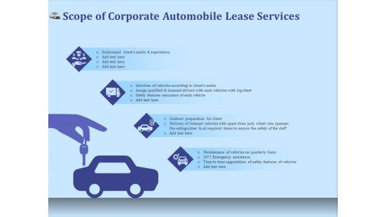 Vehicle Leasing Scope Of Corporate Automobile Lease Services Summary PDF