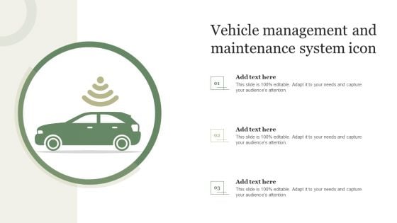 Vehicle Management And Maintenance System Icon Clipart PDF