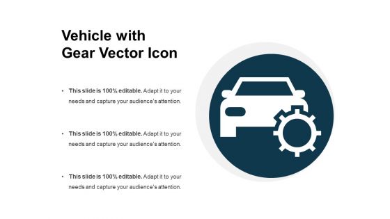 Vehicle With Gear Vector Icon Ppt PowerPoint Presentation Pictures Portfolio PDF