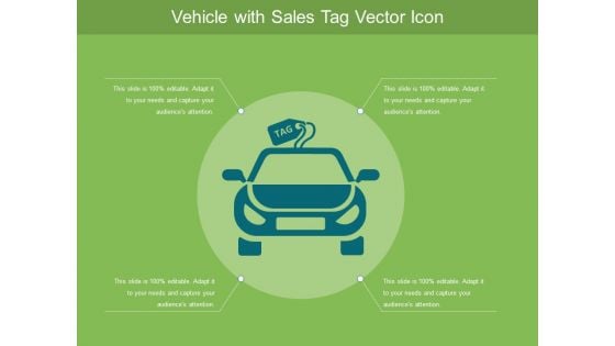 Vehicle With Sales Tag Vector Icon Ppt PowerPoint Presentation File Summary PDF