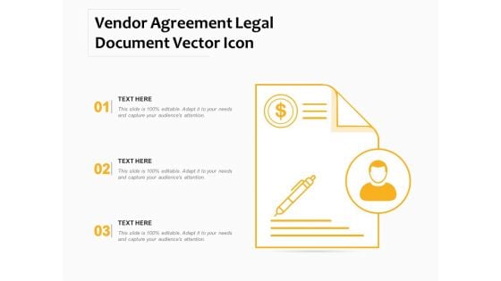 Vendor Agreement Legal Document Vector Icon Ppt PowerPoint Presentation Show Graphics Download PDF