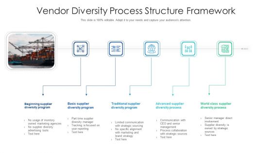 Vendor Diversity Process Structure Framework Ppt PowerPoint Presentation File Graphics Pictures PDF