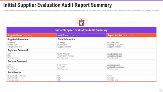 Vendor Inspection Report Ppt PowerPoint Presentation Complete Deck With Slides Slide09