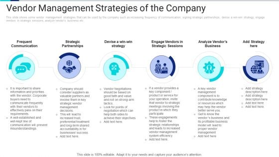Vendor Management Strategies Of The Company Information PDF
