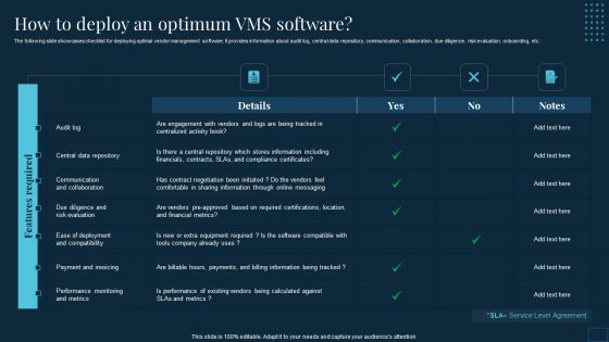 Vendor Management To Handle Purchase How To Deploy An Optimum VMS Software Summary PDF