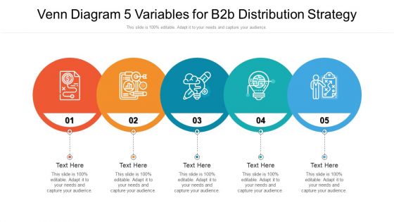 Venn Diagram 5 Variables For B2b Distribution Strategy Ppt PowerPoint Presentation Gallery Graphic Tips PDF