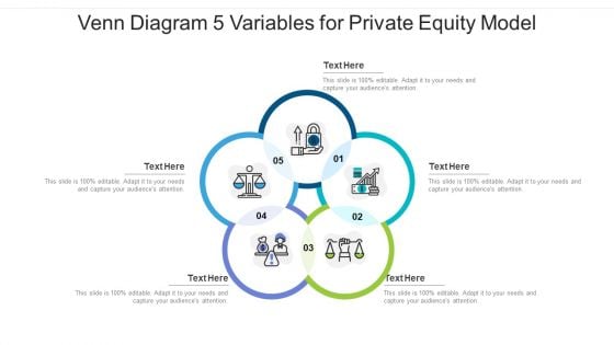 Venn Diagram 5 Variables For Private Equity Model Ppt PowerPoint Presentation File Infographics PDF