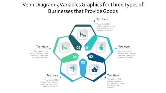Venn Diagram 5 Variables Graphics For Three Types Of Businesses That Provide Goods Ppt PowerPoint Presentation File Show PDF