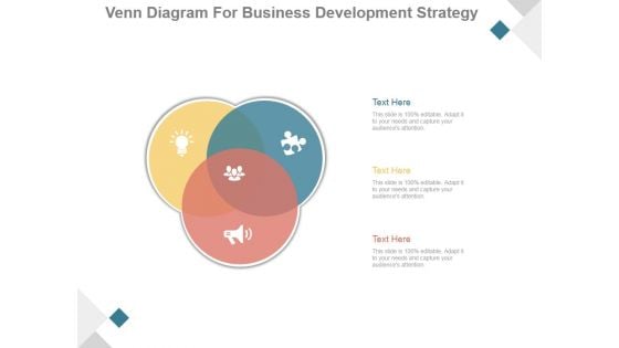 Venn Diagram For Business Development Strategy Ppt PowerPoint Presentation Guidelines