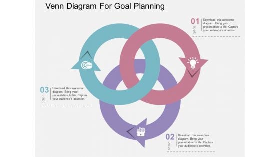 Venn Diagram For Goal Planning Powerpoint Templates