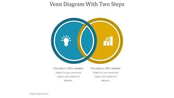 Venn Diagram With Two Steps Ppt PowerPoint Presentation Diagrams