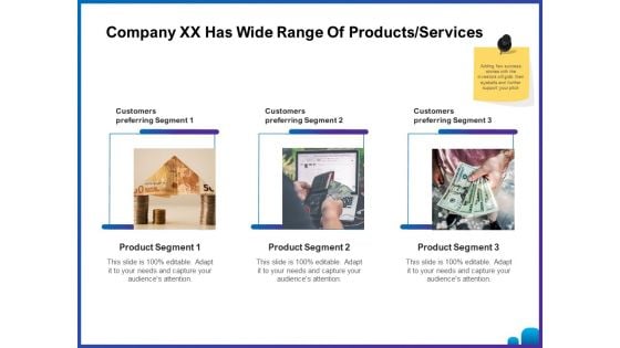 Venture Capital Funding For Firms Company XX Has Wide Range Of Products Services Ppt Styles Slide Download PDF