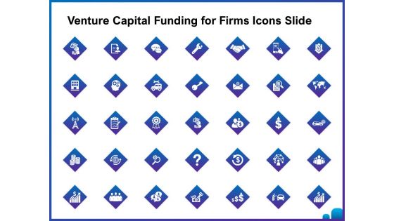 Venture Capital Funding For Firms Icons Slide Ppt Outline Graphics Tutorials PDF