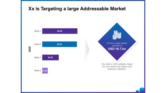 Venture Capital Funding For Firms Xx Is Targeting A Large Addressable Market Ppt Infographics Brochure PDF