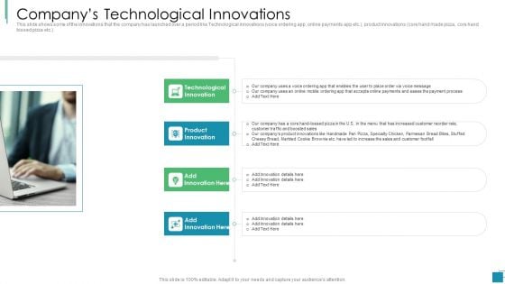 Venture Capital Pitch Decks For Private Companies Companys Technological Innovations Slides PDF