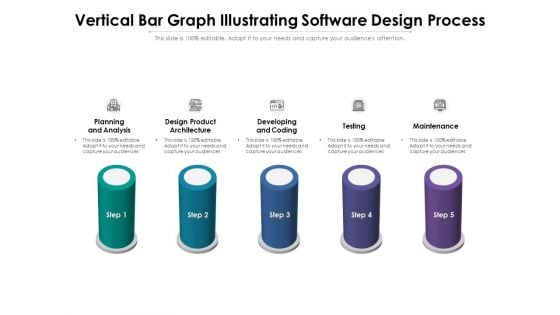 Vertical Bar Graph Illustrating Software Design Process Ppt PowerPoint Presentation File Templates PDF