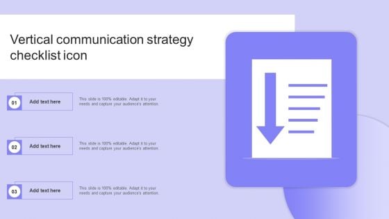 Vertical Communication Strategy Checklist Icon Elements PDF