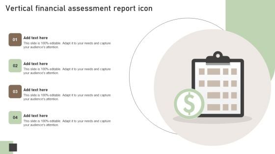 Vertical Financial Assessment Report Icon Diagrams PDF