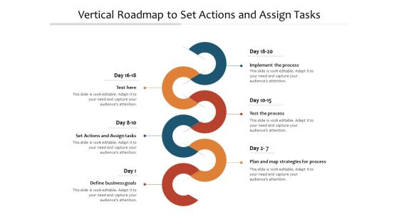 Vertical Roadmap To Set Actions And Assign Tasks Ppt PowerPoint Presentation Gallery Layouts PDF