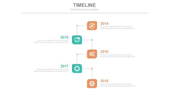 Vertical Timeline With Years And Icons Powerpoint Slides