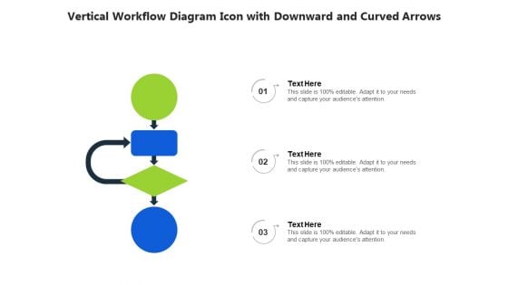 Vertical Workflow Diagram Icon With Downward And Curved Arrows Ppt PowerPoint Presentation Gallery Slides PDF