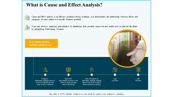 Vicious Circle Effect On Quality Assurance What Is Cause And Effect Analysis Ppt Infographic Template Deck PDF