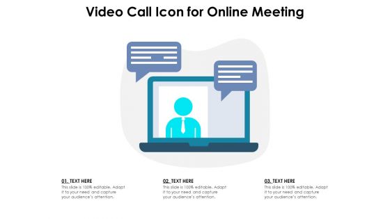 Video Call Icon For Online Meeting Ppt PowerPoint Presentation File Inspiration PDF