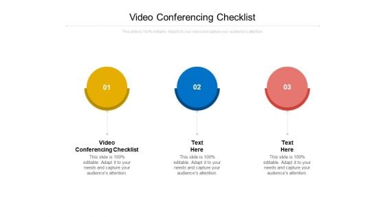 Video Conferencing Checklist Ppt PowerPoint Presentation Pictures Master Slide Cpb Pdf