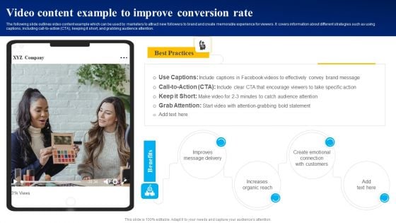 Video Content Example To Improve Conversion Rate Ppt PowerPoint Presentation Diagram Lists PDF Video Content Example To Improve Conversion Rate Ppt PowerPoint Presentation Diagram Lists PDF