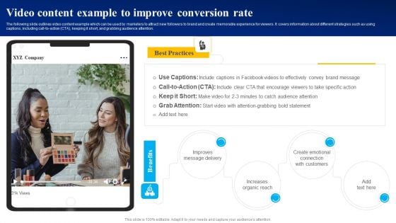 Video Content Example To Improve Conversion Rate Ppt PowerPoint Presentation Diagram Lists PDF
