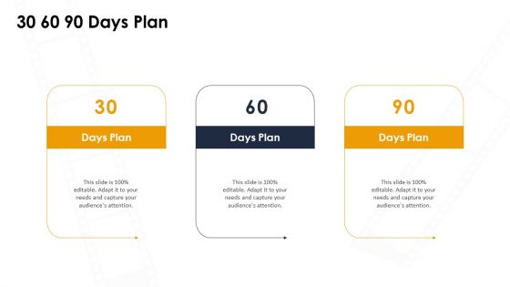 Video Creation 30 60 90 Days Plan Ppt Ideas Objects PDF