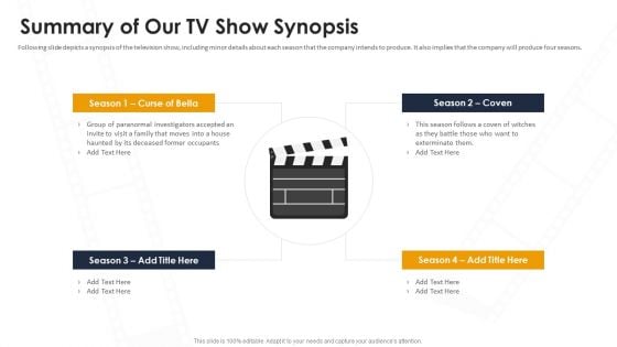 Video Creation Summary Of Our Tv Show Synopsis Ppt Summary Background Designs PDF