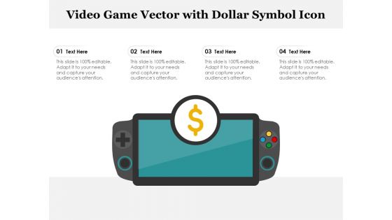 Video Game Vector With Dollar Symbol Icon Ppt PowerPoint Presentation File Graphics Tutorials PDF