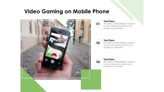 Video Gaming On Mobile Phone Ppt PowerPoint Presentation File Example File PDF